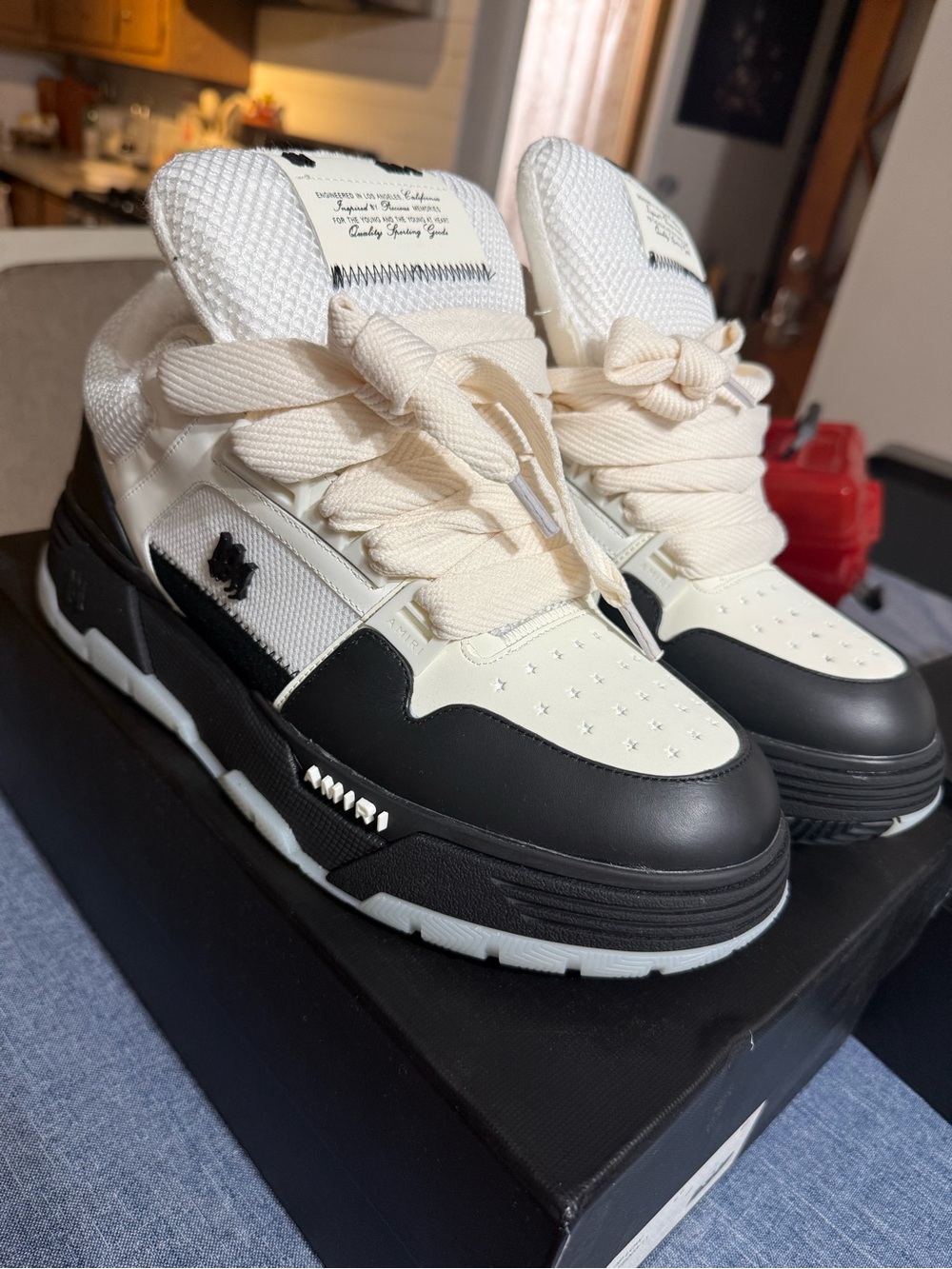 AMIRI White Cream Sneaker Interior Label Detail